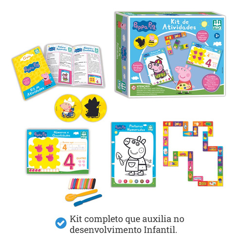 Brinquedo Jogo Pedagógico Kit De Atividades Peppa Pig